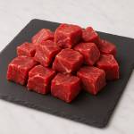 Viande bourguignon bio crue prête à cuisiner